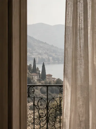 A quiet balcony overlooking water